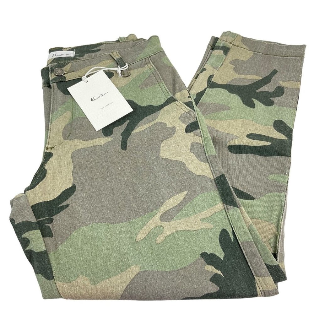 KanCan Jeans Women's Sz 26 Green Camo Mid Rise Ankle Crop Skinny Stretch $74 - Picture 3 of 10